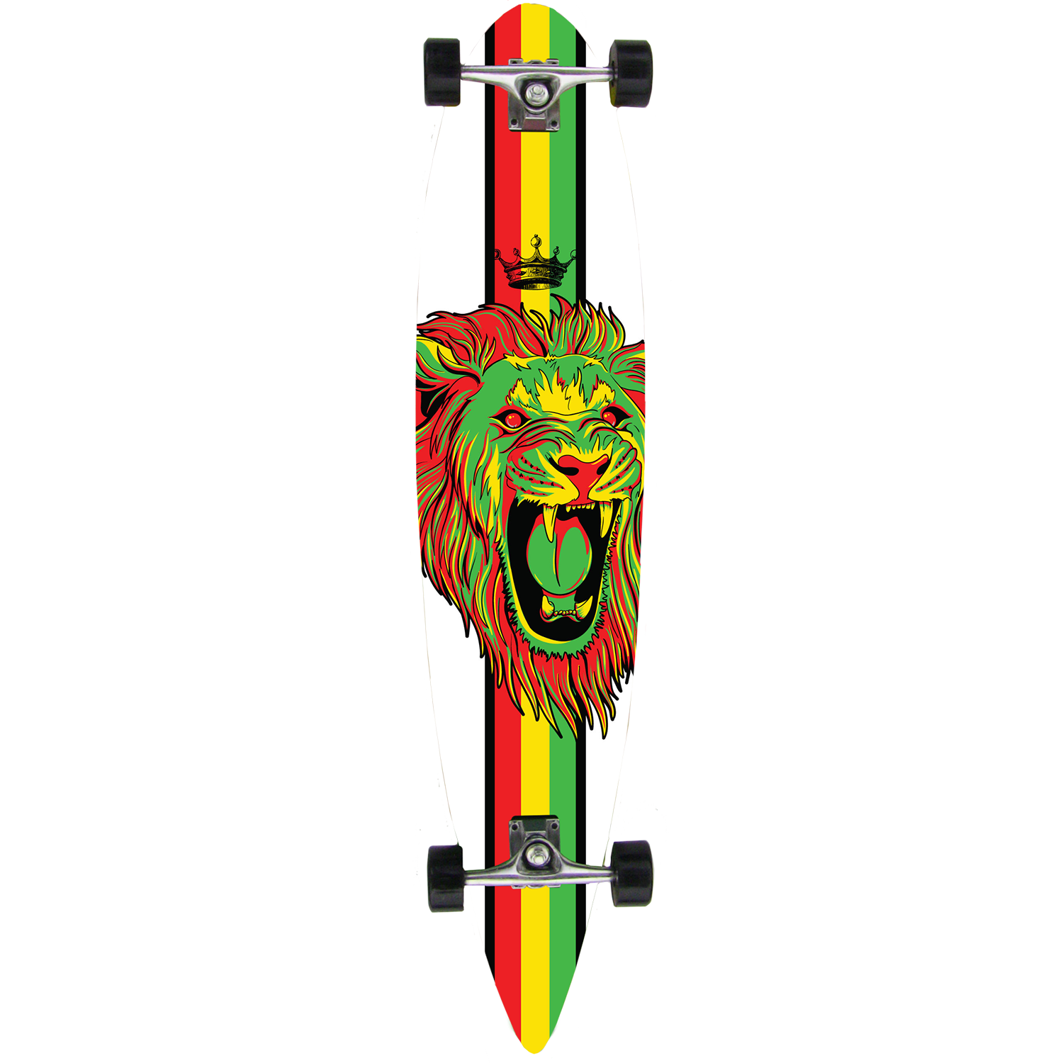 Krown Pin Tail Red Flame Longboard by Krown スケートボード